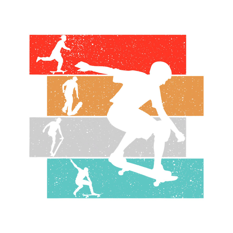 Skater Skateboarder Retro Skateboard Boys Youth.png