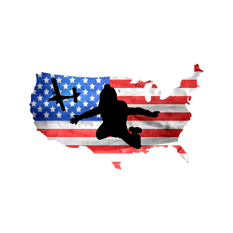 Skydiving Gift USA Flag Skydiving American Flag Skydiver Tee.png