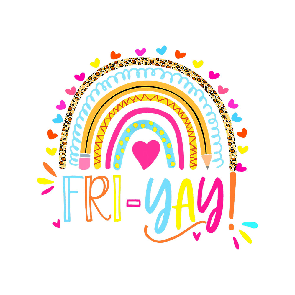 Teacher Job Happy FriYay Friday Lovers Fun Teacher Gift Leopard Rainbow.png