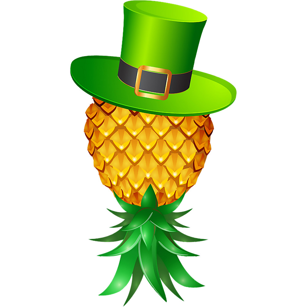 Swinger Upside Down Pineapple wearing Leprechaun Hat.png