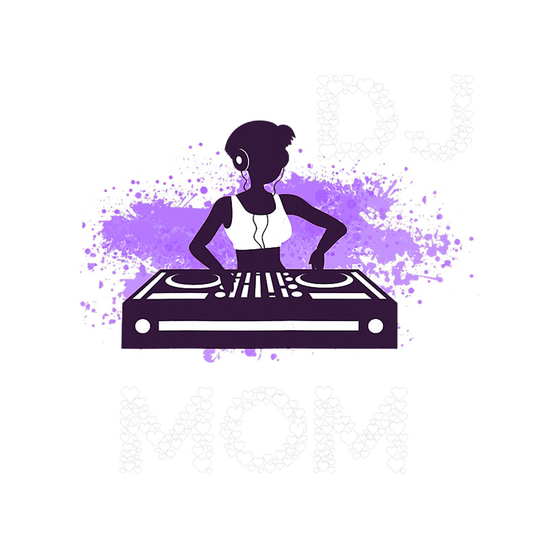 Womens DJ Mom Turntable Beatmaker Techno EDM Music Producer Mother.png