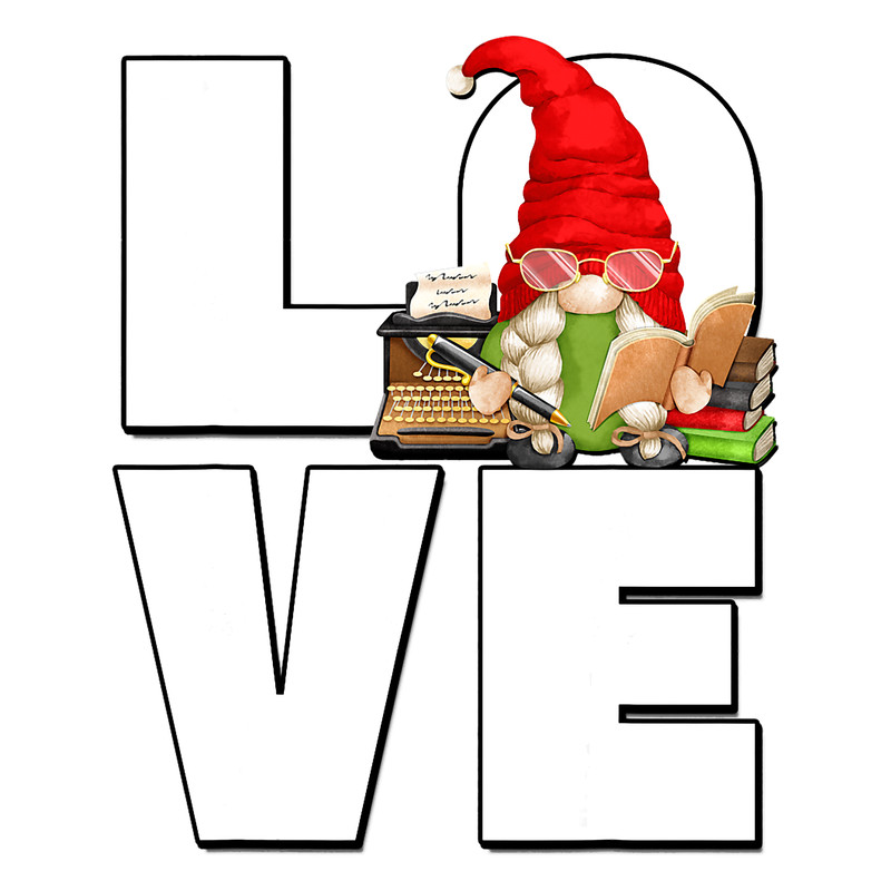 Writer Gnome For Women Retired Grandma Funny Love Graphic.png