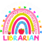 Teacher Job Cute Rainbow 100 Days Of School Librarian Lover 100th Day 2.png