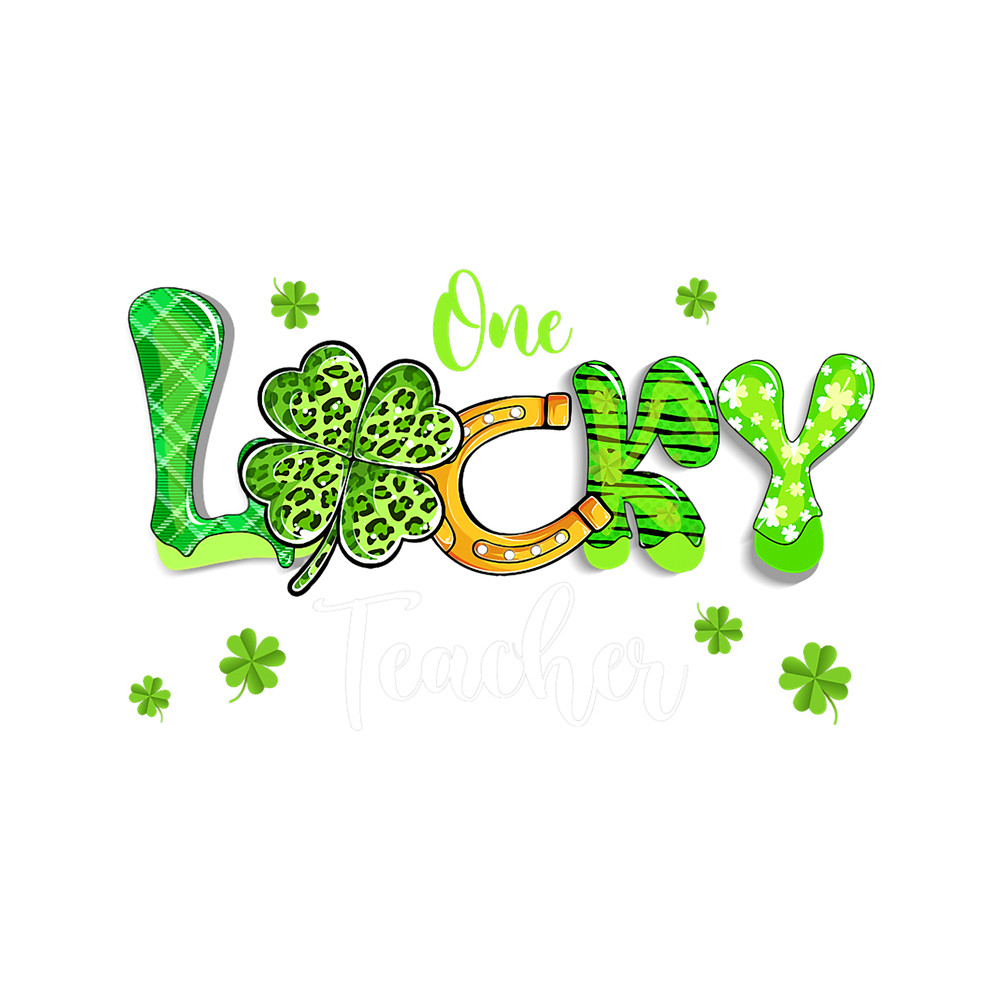 Teacher Job Saint Patricks Day Shamrock One Lucky Teacher Leopard School.png