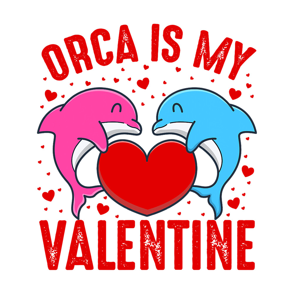 Whales Orca Is My Valentine Heart Shape Orca Fish Valentine 48.png