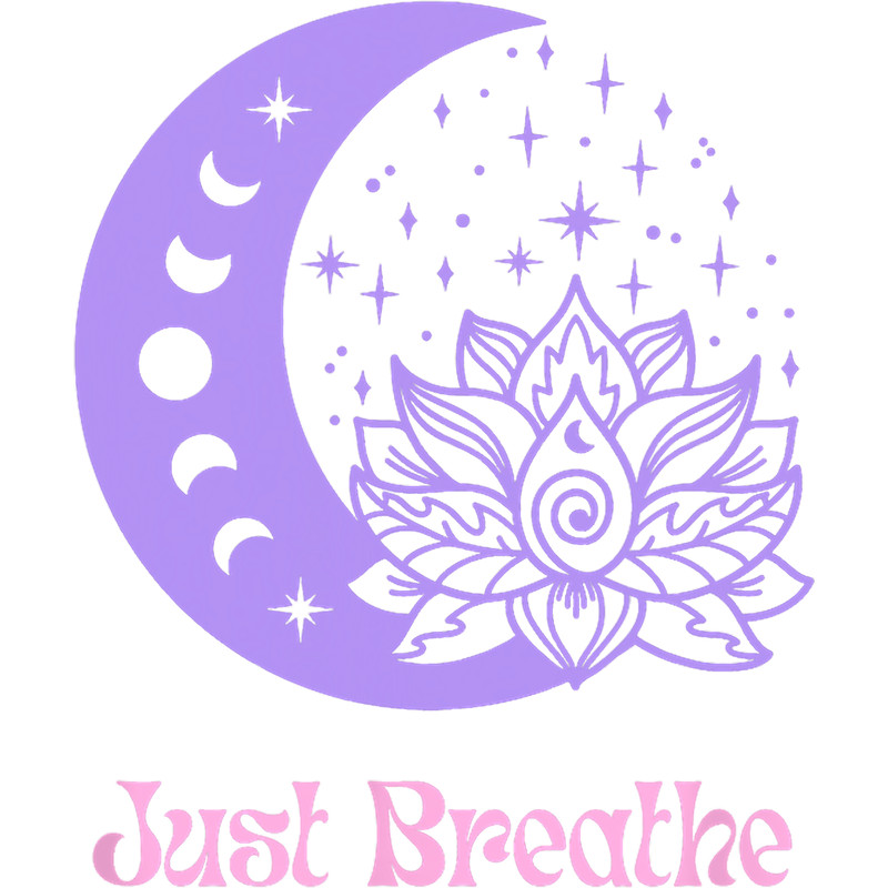 Yogi and Yoga Meditation Reiki Just Breathe Groovy Pink.png