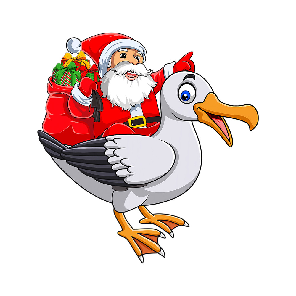 Seagull Lover Bird Xmas Squad Funny Santa Riding Seagull Christmas.png