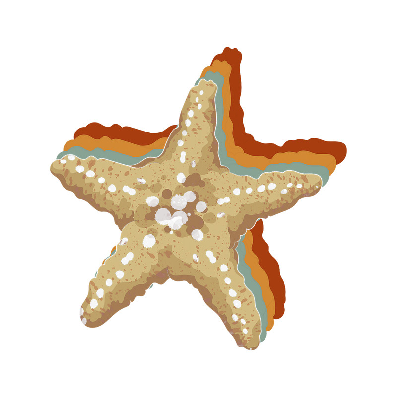 Starfish Lover Retro Sea Animal Aquarist Ocean Starfish 22.png