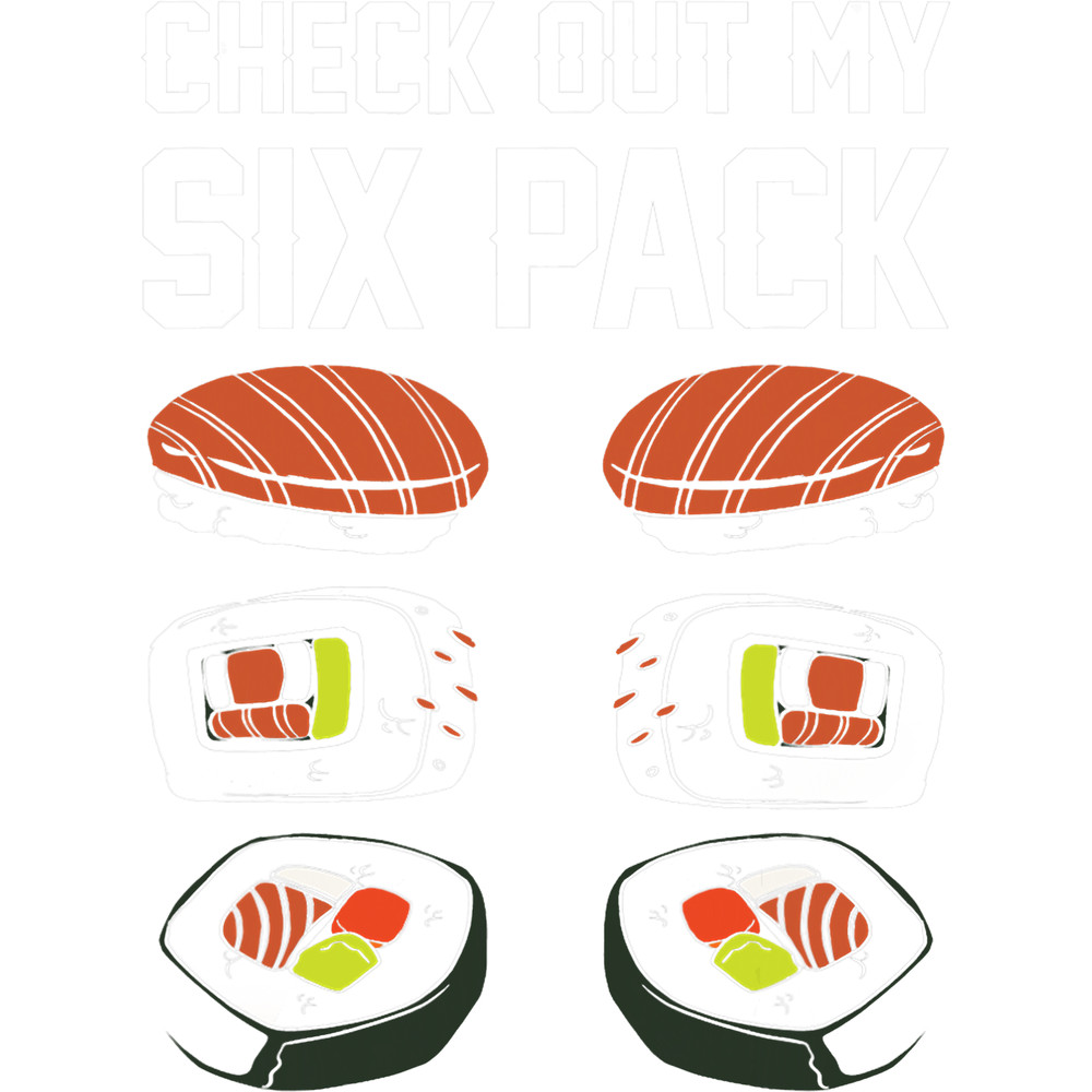 Sushi Six Pack Cuisine Japanese Asian Foodie Eat Fish Rice.png