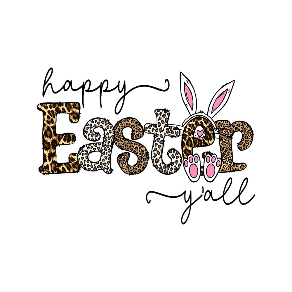 Western Country Leopard Cheetah Print Happy Easter.png