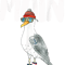 Seagull Lover PlateGerman Saying with Seagull 43.png