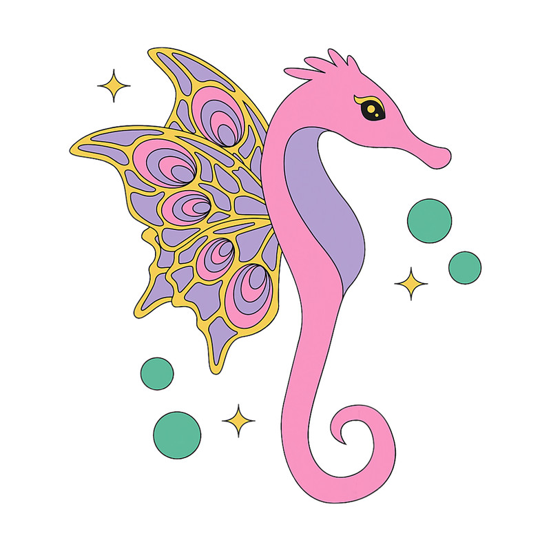 Seahorse Lover Fairytale Aesthetic Fairycore Retro Seahorse.png