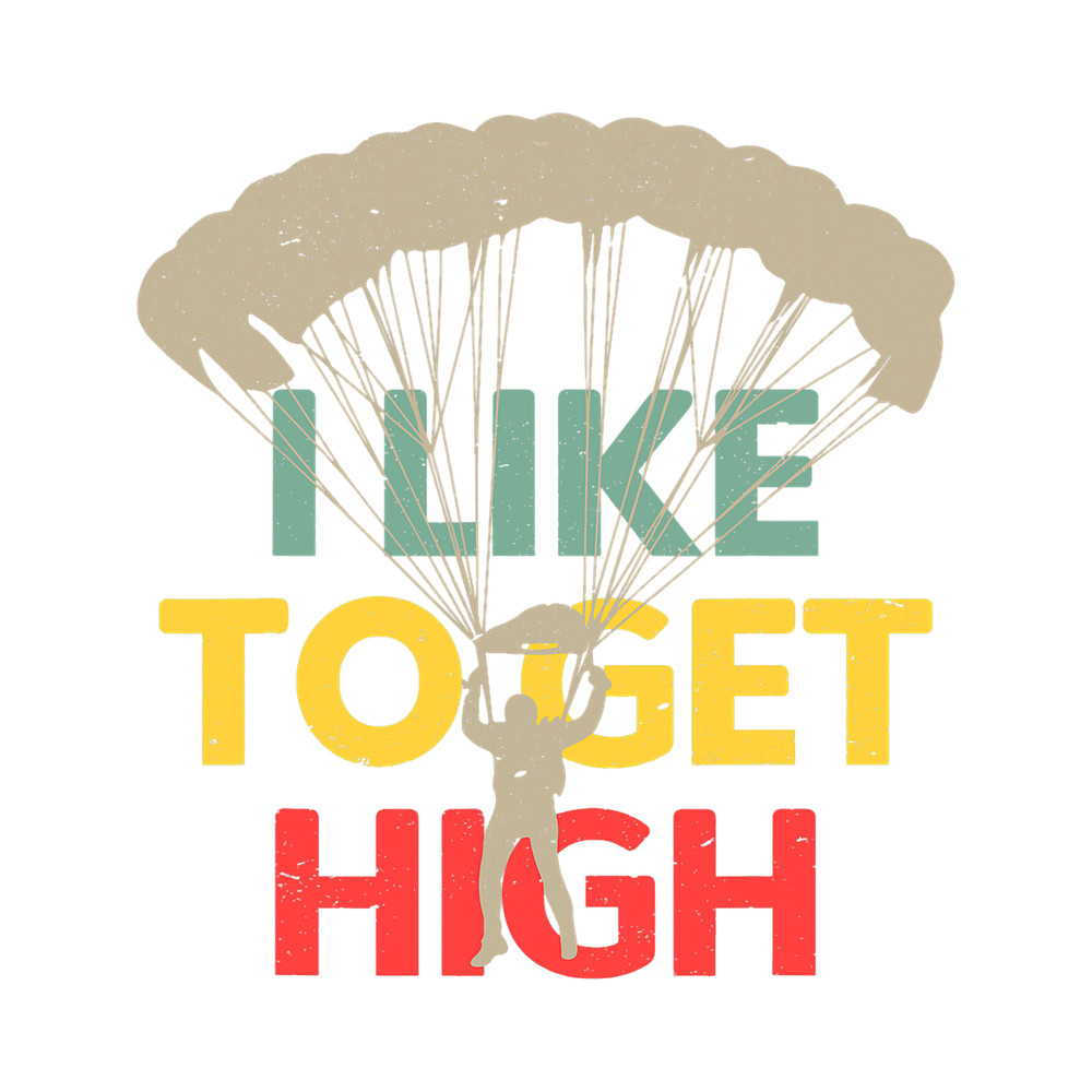 Skydiving Gift I like to Get High funny retro skydiving skydiver Parachute.png