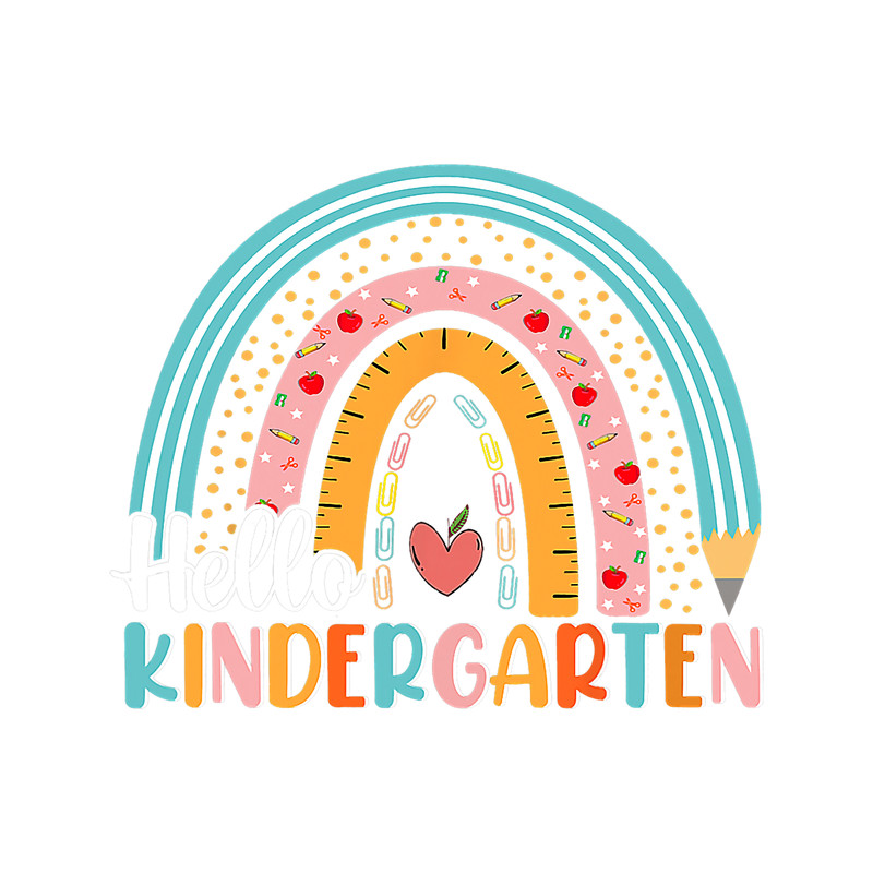 Teacher Job Hello Kindergarten Rainbow Teacher Student Back To School.png