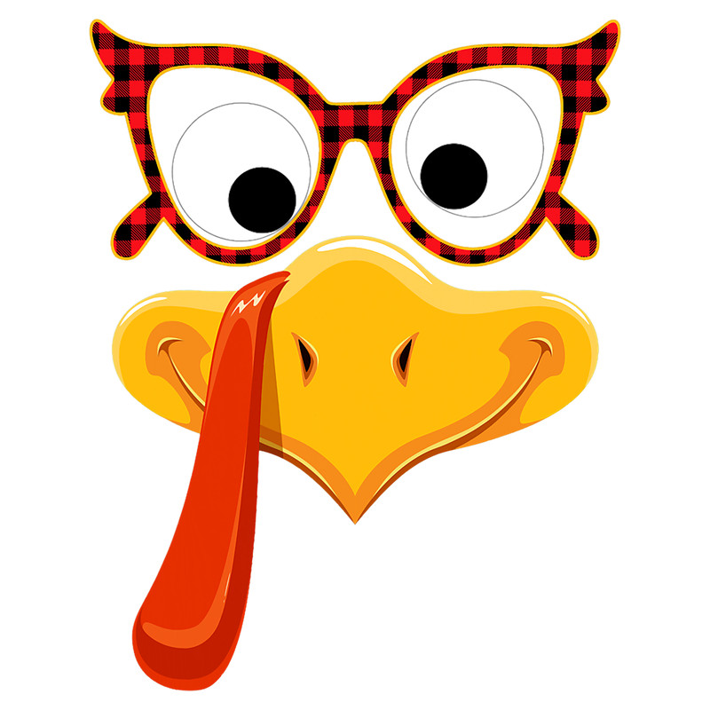 Turkey Face Funny Thanksgiving Buffalo Red Plaid Sunglasses.png