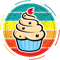 Vintage Sunset Cupcake Retro Cupcake Baking Chef.png
