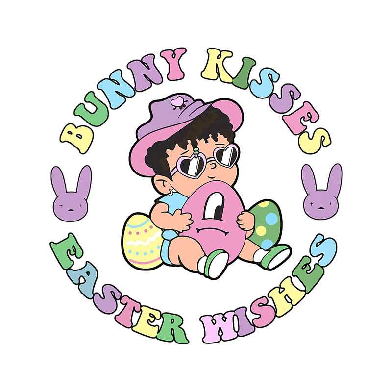 Womens Bunny And Kisses Easter Wishes Easter Eggs Hunting.png