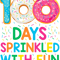Teacher Job Funny 100 Days Sprinkled with Fun Donut School Teacher Kids.png
