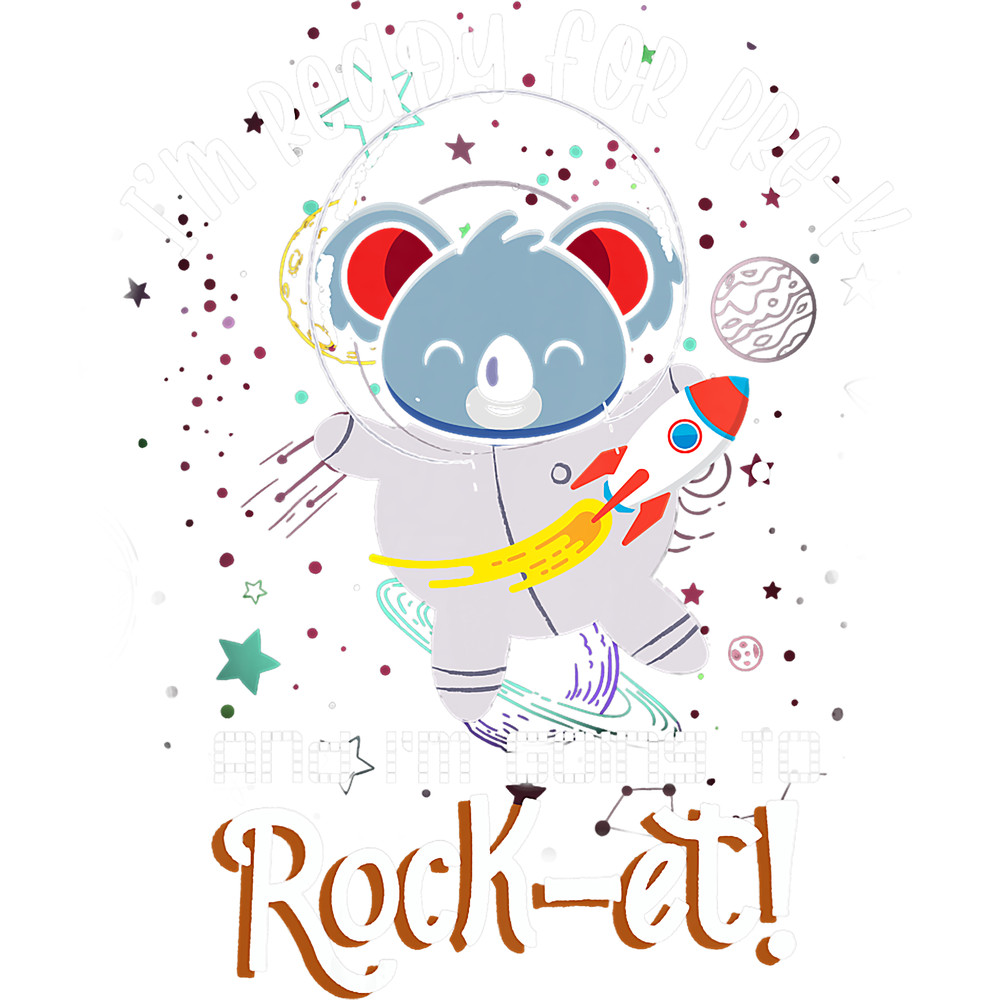 Teacher Job Kids Back To School PreK Space Rocket Astronaut Koala Lover.png