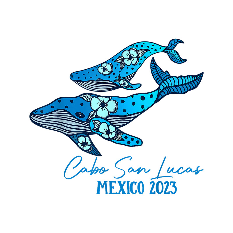 Whales Cabo San Lucas Mexico Whale Retro Theme Family Vacation.png