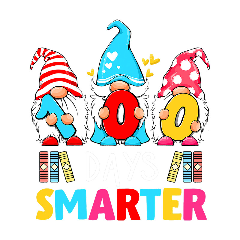 Teacher Job 100 Days Smarter Gnome Shirt 100 Day Of School Funny Teacher 21.png