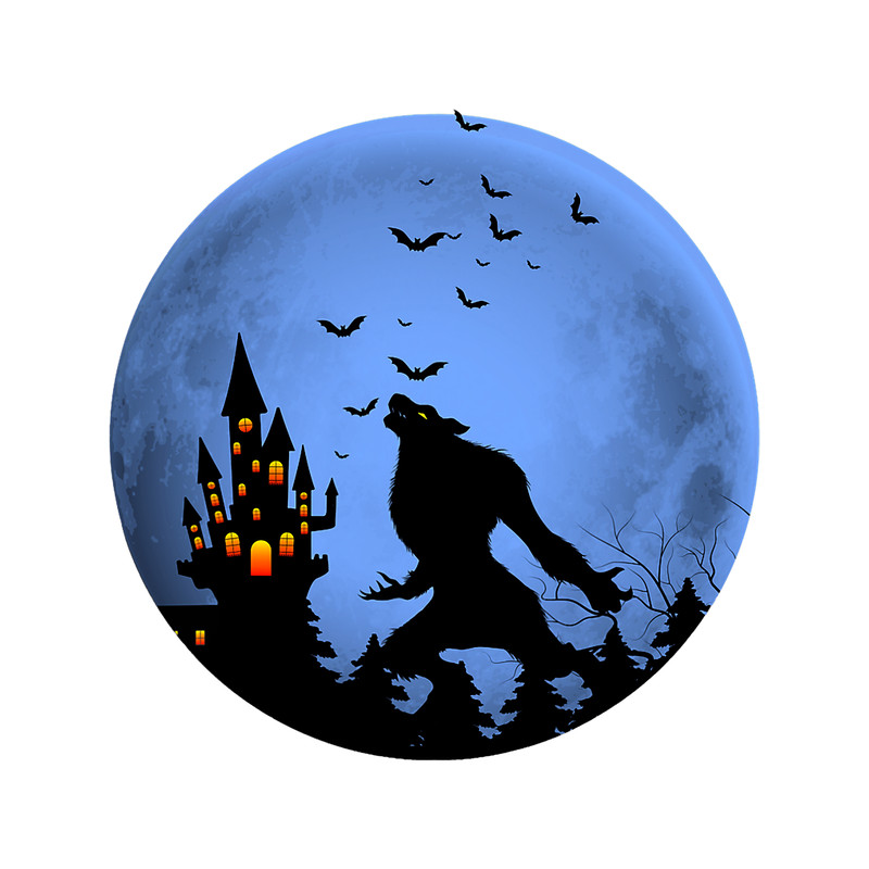 Wolf Lover Werewolf Blue Moon Wolf Full Moon on Halloween Costume Men.png
