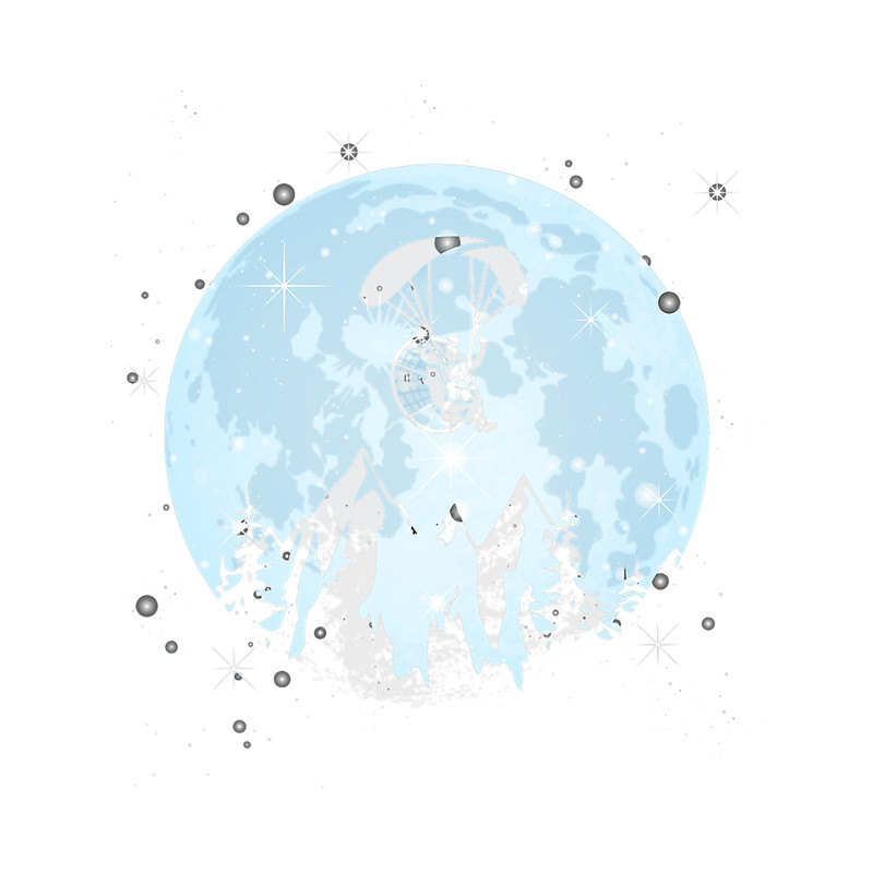 Skydiving Gift Paramotor Flying In The Full Moon Paragliding Parachute.png