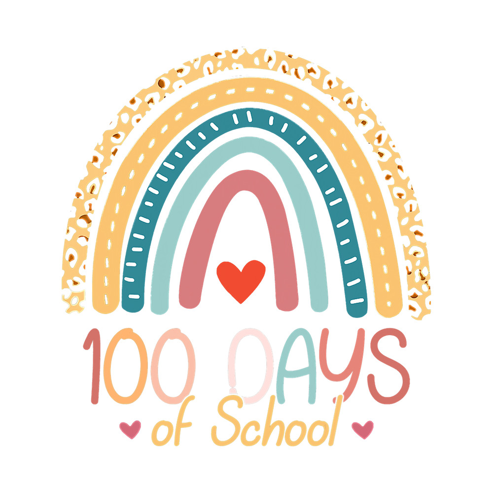 Teacher Job 100 Days Smarter Happy 100th Day Of School Rainbow Leopard 2.png