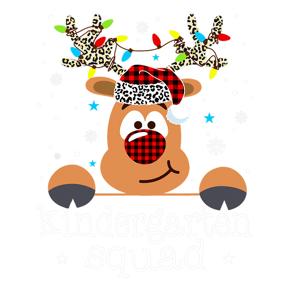 Teacher Job Kindergarten Squad Plaid Reindeer Santa Teacher Christmas.png