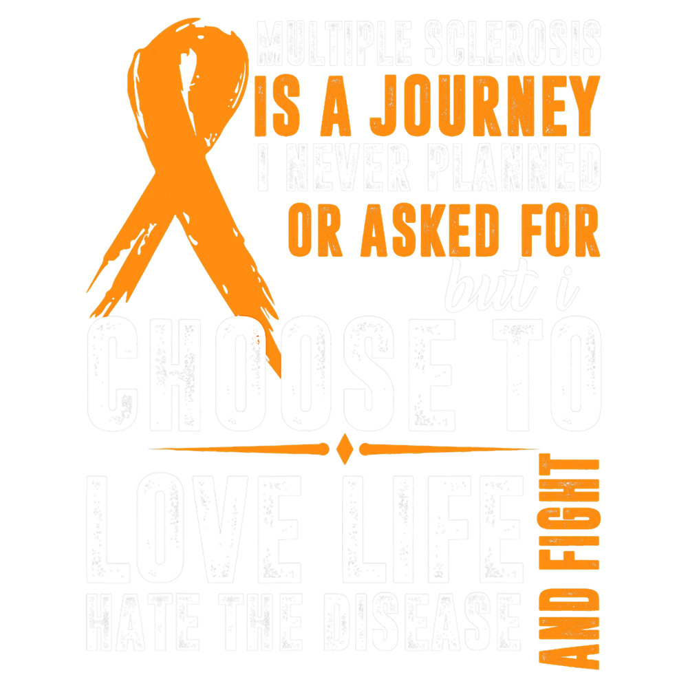 Multiple Sclerosis MS MS Orange Ribbon Brain Disease.png