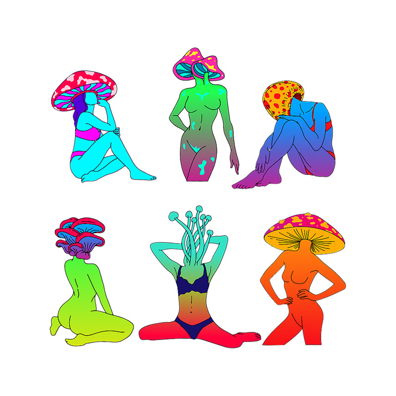 Mushroom Gift Hippie Cottagecore Psychedelic Mushroom Girls Festival.png