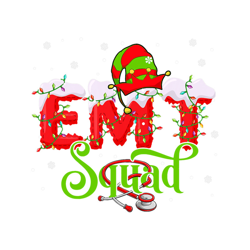 Nursing EMT Squad Christmas Lights Elf Costume Nurse Nursing Lover.png