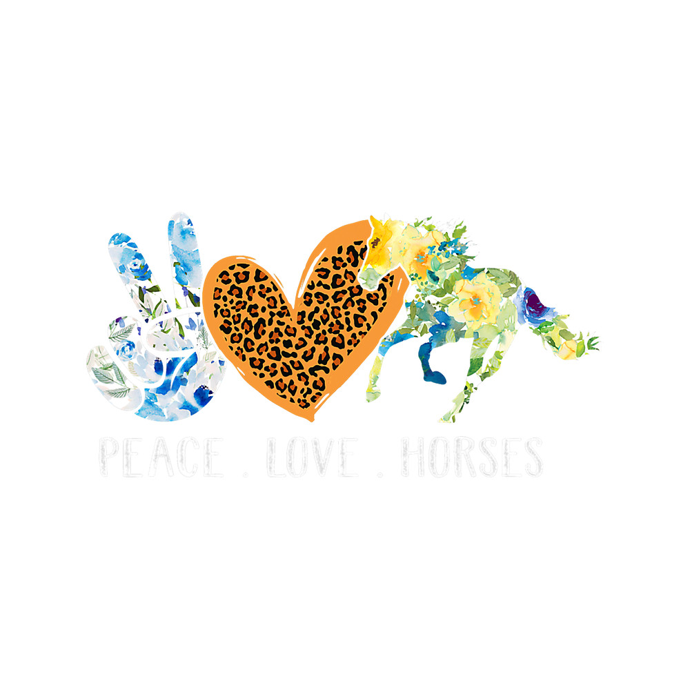 Peace Love Horses Riding Equestrian Gypsy Hippie Women Girls.png