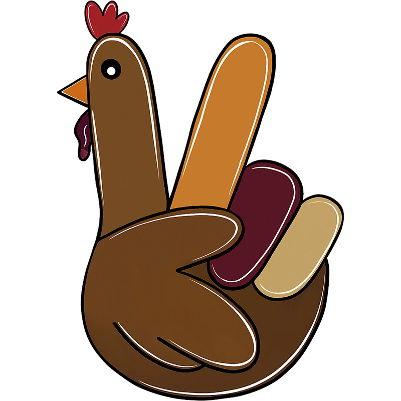 Peace Sign Turkey Hand Cool Thanksgiving Hippie Men Women 1.png
