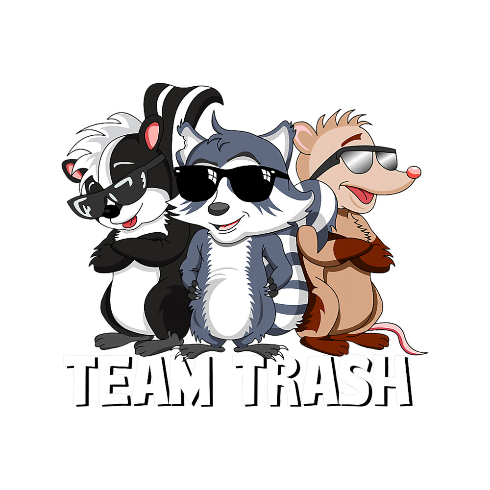 Raccoons Team Trash Opossum Raccoon 2Skunk Funny Animals.png
