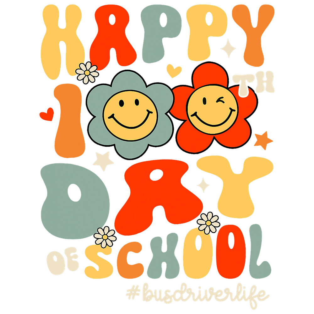 Retro Groovy Happy 100th Day Of School Bus Driver Life.png