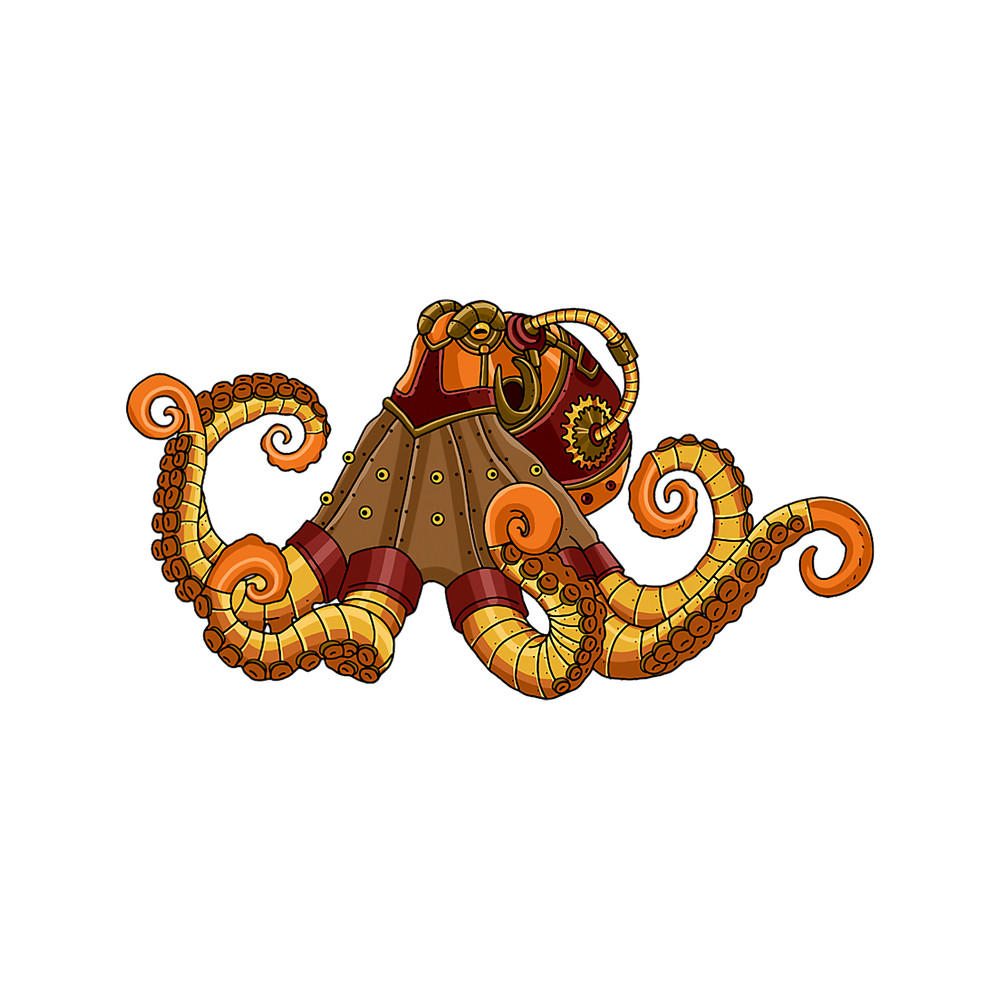 Octopus Lover Steampunk Shirt Men Victorian Octopus Tshirt Kids Steampunk.png