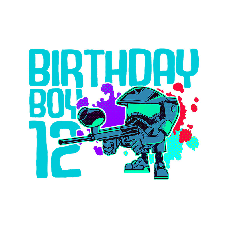 Paintball Paint Paintballer Boys 12th Birthday Party 12 Year Old Airsoft Boy.png
