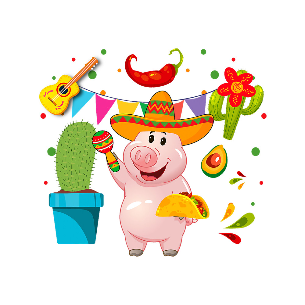 Pig Lover Funny Mexican Sombrero Pig Farmers Cinco De Mayo Fiesta.png