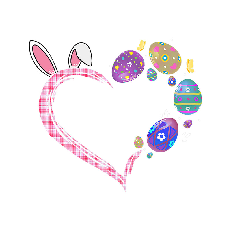 Rabbits Easter Eggs Heart Bunny Rabbit Funny Easter Day Women Girls.png