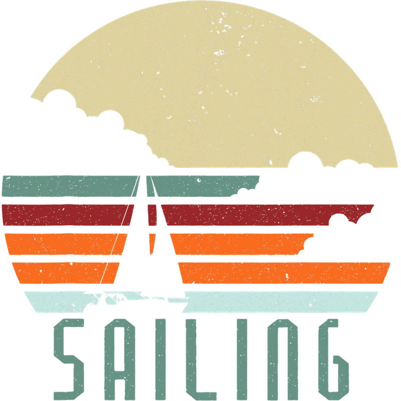Sailing boat on water retro vintage sailor boat.png