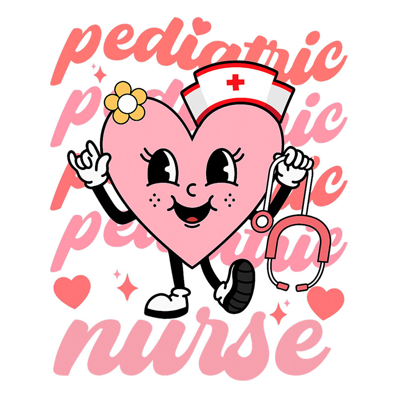 Nursing Retro Pediatric Nurse Cute Valentines Day Hearts Stethoscope.png