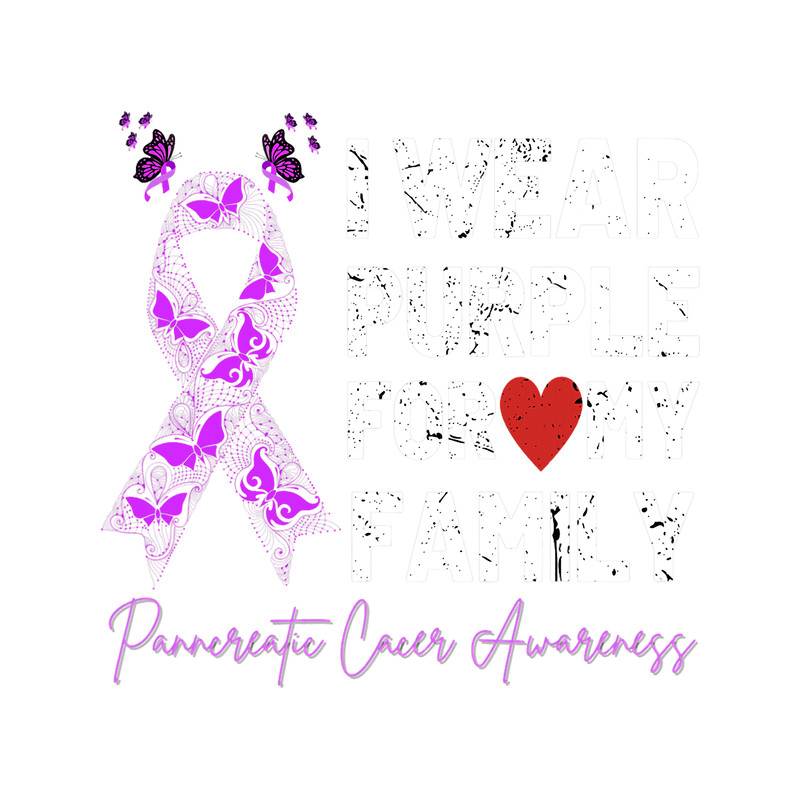 Pancreatic Warrior I Wear Purple For My Family Ribbon Support.png