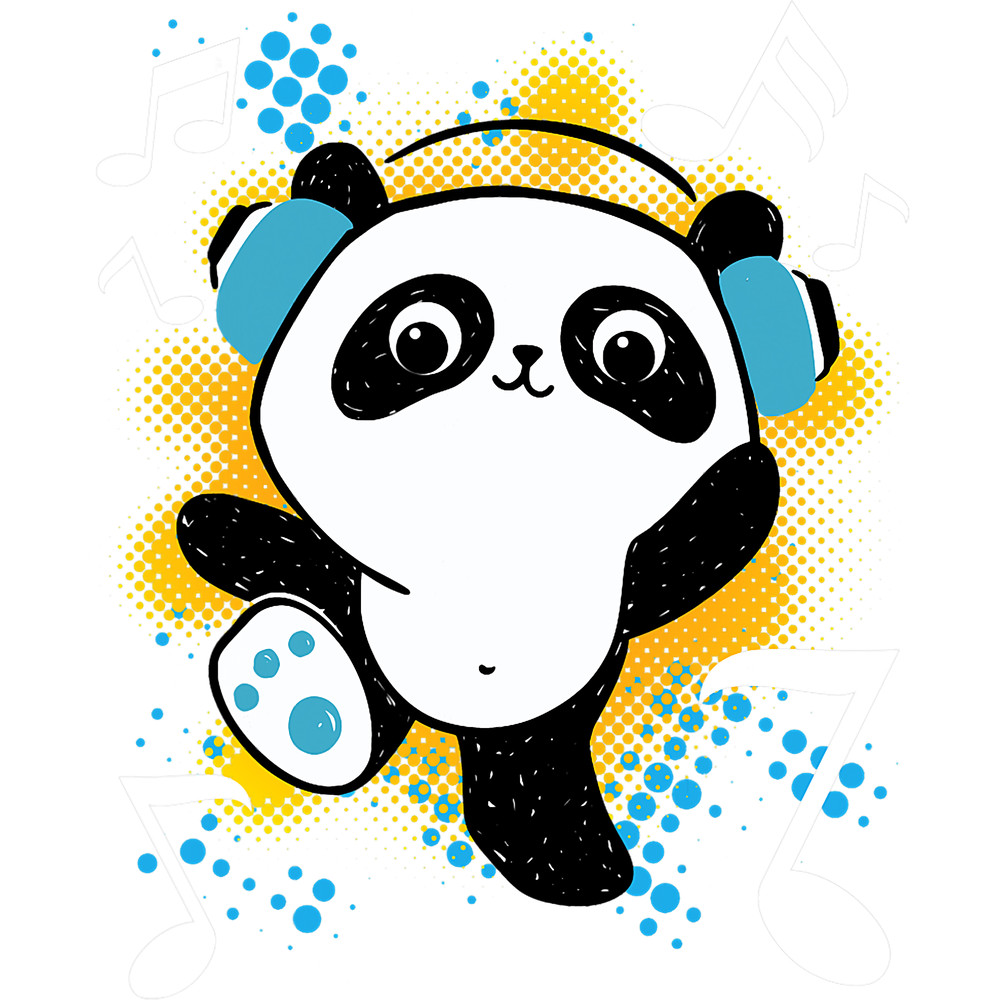 Pandas Cute DJ Panda With Headphones.png