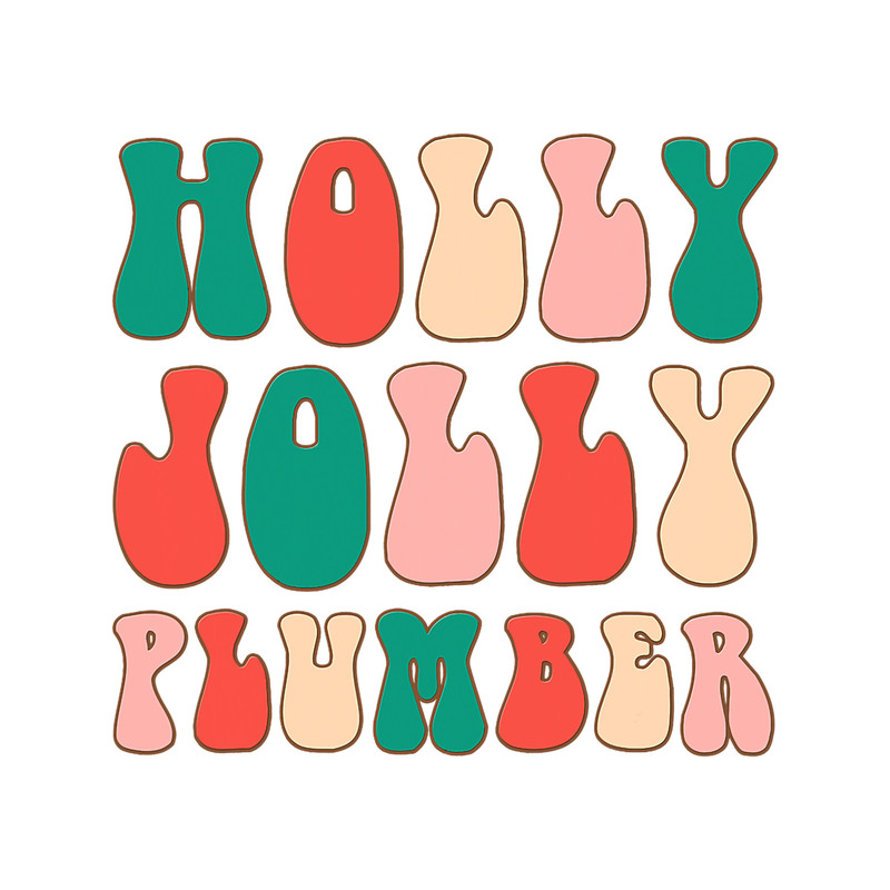 Plumber Job Holly Xmas Jolly Plumber Retro Groovy Christmas Pajamas.png