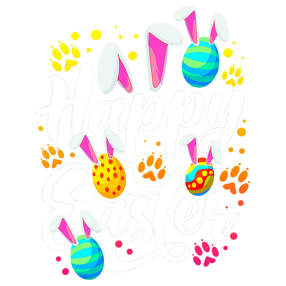Rabbits Easter Eggs With Easter Bunny Rabbit Ears Funny Happy Easter 2.png