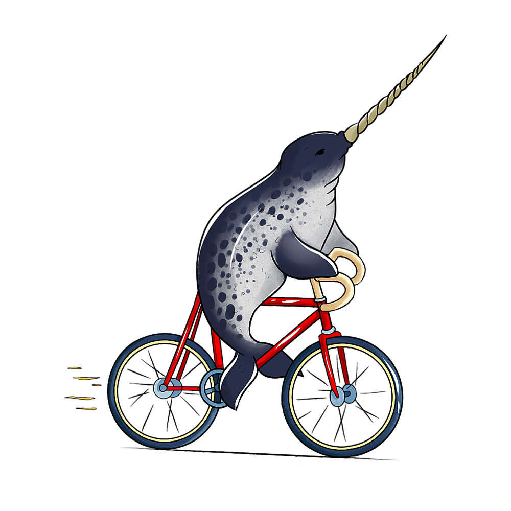 Narwhal Lover Riding Bicycle Cute Biker Cyclist.png