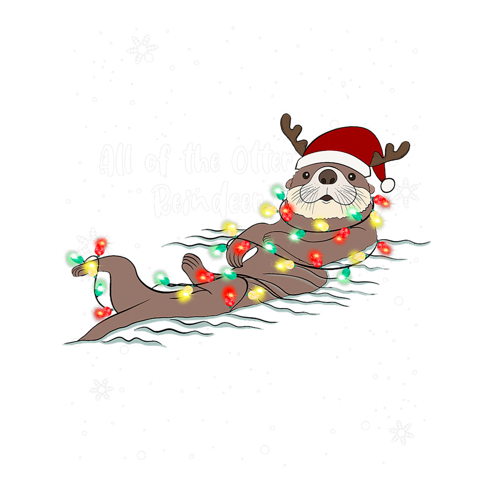 Otters Snow Flakes Merry Christmas Sea Otter.png
