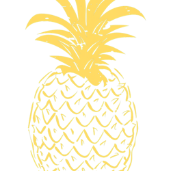 Pineapple Tropical Minimalist Funny Vintage