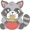 Raccoons Eating Japanese Ramen Noodle Anime Raccoon Lover.png